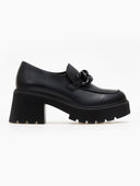 Loafers δερμάτινα chunky με αλυσίδα Ragazza 0596 - Μαύρο - thefashionproject.gr - RAGAZZA
