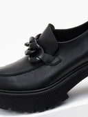 Loafers δερμάτινα chunky με αλυσίδα Ragazza 0596 - Μαύρο - thefashionproject.gr - RAGAZZA