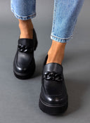 Loafers δερμάτινα chunky με αλυσίδα Ragazza 0596 - Μαύρο - thefashionproject.gr - RAGAZZA