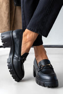 Loafers δερμάτινα με αγκράφα TFP - Μαύρο - thefashionproject.gr - TFP