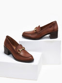 Loafers δερμάτινα με μεταλλική λεπτομέρεια Ragazza 0465-Α