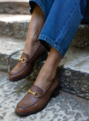Loafers δερμάτινα με μεταλλική λεπτομέρεια Ragazza 0465-Α
