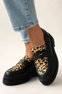 Loafers δερμάτινα με ponyskin TFP - Leopard - thefashionproject.gr - TFP