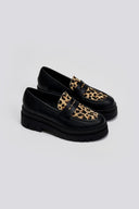Loafers δερμάτινα με ponyskin TFP - Leopard - thefashionproject.gr - TFP