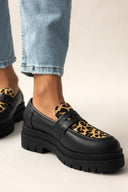 Loafers δερμάτινα με ponyskin TFP - Leopard - thefashionproject.gr - TFP