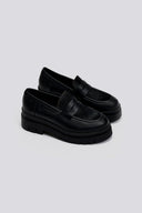 Loafers δερμάτινα με ponyskin TFP - Μαύρο - thefashionproject.gr - TFP