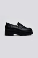 Loafers δερμάτινα με ponyskin TFP - Μαύρο - thefashionproject.gr - TFP