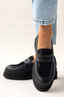 Loafers δερμάτινα με ponyskin TFP - Μαύρο - thefashionproject.gr - TFP