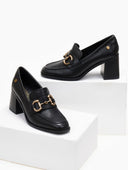 Loafers δερμάτινα με τακούνι Carmela 161127 - Μαύρο - thefashionproject.gr - CARMELA