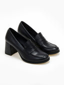 Loafers δερμάτινα με τακούνι Ragazza 061 - Μαύρο - thefashionproject.gr - RAGAZZA