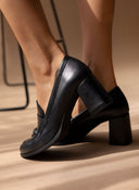 Loafers δερμάτινα με τακούνι Ragazza 061 - Μαύρο - thefashionproject.gr - RAGAZZA