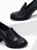 Loafers δερμάτινα με τακούνι Ragazza 061 - Μαύρο - thefashionproject.gr - RAGAZZA