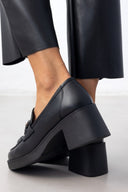 Loafers δερμάτινα με τακούνι Ragazza 0637 - Μαύρο - thefashionproject.gr - RAGAZZA