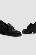 Loafers δερμάτινα με τακούνι Ragazza 0637 - Μαύρο - thefashionproject.gr - RAGAZZA