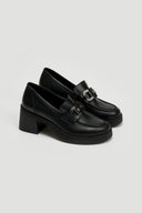 Loafers δερμάτινα με τακούνι Ragazza 0637 - Μαύρο - thefashionproject.gr - RAGAZZA