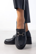 Loafers δερμάτινα με τακούνι Ragazza 0637 - Μαύρο - thefashionproject.gr - RAGAZZA