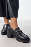 Loafers δερμάτινα με τακούνι Ragazza 0637 - Μαύρο - thefashionproject.gr - RAGAZZA