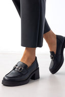 Loafers δερμάτινα με τακούνι Ragazza 0637 - Μαύρο - thefashionproject.gr - RAGAZZA