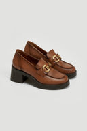 Loafers δερμάτινα με τακούνι Ragazza 0637 - Ταμπά - thefashionproject.gr - RAGAZZA