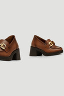 Loafers δερμάτινα με τακούνι Ragazza 0637 - Ταμπά - thefashionproject.gr - RAGAZZA