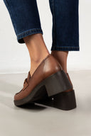 Loafers δερμάτινα με τακούνι Ragazza 0637 - Ταμπά - thefashionproject.gr - RAGAZZA