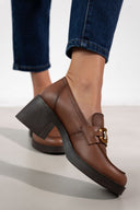 Loafers δερμάτινα με τακούνι Ragazza 0637 - Ταμπά - thefashionproject.gr - RAGAZZA