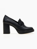 Loafers δερμάτινα με τακούνι Ragazza - Μαύρο - thefashionproject.gr - RAGAZZA