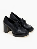 Loafers δερμάτινα με τακούνι Ragazza - Μαύρο - thefashionproject.gr - RAGAZZA