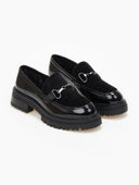 Loafers λουστρίνι με συνθετικό ponyskin