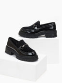 Loafers λουστρίνι με συνθετικό ponyskin