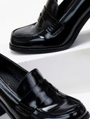Loafers λουστρίνι με ψηλό τακούνι - Μαύρο - thefashionproject.gr - Ideal shoes