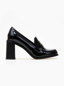 Loafers λουστρίνι με ψηλό τακούνι - Μαύρο - thefashionproject.gr - Ideal shoes