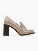 Loafers λουστρίνι με ψηλό τακούνι - Πάγου - thefashionproject.gr - Ideal shoes