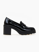 Loafers λουστρίνι με τακούνι - Μαύρο - thefashionproject.gr - Ideal shoes