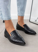 Loafers μυτερά με ανάγλυφο pattern Estil - Μαύρο - thefashionproject.gr - Estil