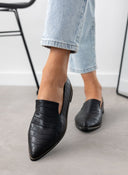 Loafers μυτερά με ανάγλυφο pattern Estil - Μαύρο - thefashionproject.gr - Estil