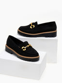 Loafers suede με ματ μεταλλική αγκράφα ERYNN