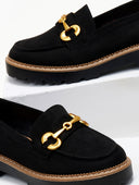 Loafers suede με ματ μεταλλική αγκράφα ERYNN