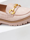 Loafers suede με ματ μεταλλική αγκράφα ERYNN
