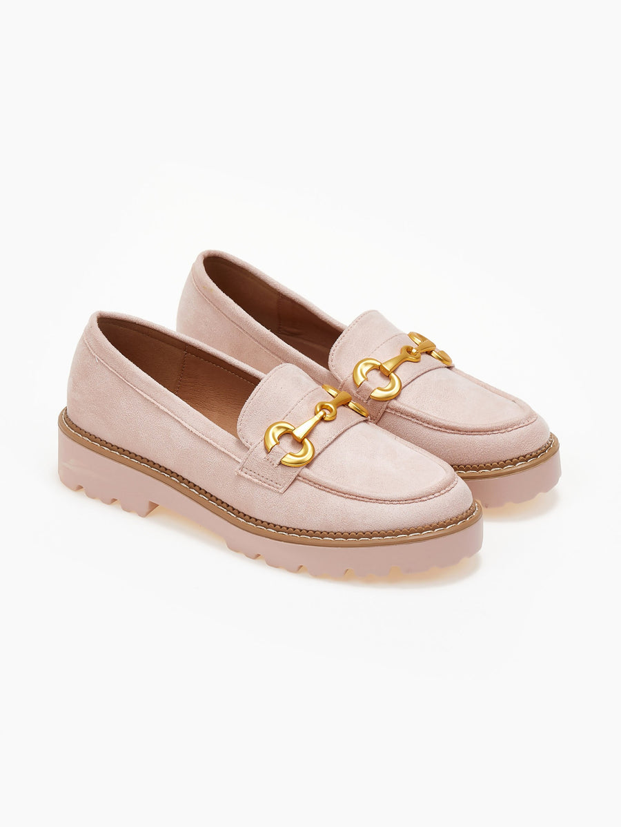 Loafers suede με ματ μεταλλική αγκράφα ERYNN