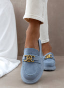 Loafers suede με μεταλλικό στοιχείο Erynn - Γαλάζιο - thefashionproject.gr - ERYNN