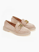 Loafers suede με μεταλλικό στοιχείο Erynn - Τάουπε - thefashionproject.gr - ERYNN