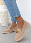Loafers suede με μεταλλικό στοιχείο Erynn - Τάουπε - thefashionproject.gr - ERYNN