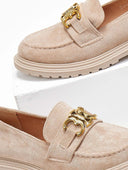 Loafers suede με μεταλλικό στοιχείο Erynn - Τάουπε - thefashionproject.gr - ERYNN
