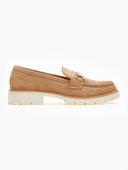 Loafers suede με μεταλλικό σχέδιο - Κάμελ - thefashionproject.gr - DIAMANTIQUE