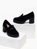 Loafers suede με τακούνι - Μαύρο - thefashionproject.gr - Ideal shoes