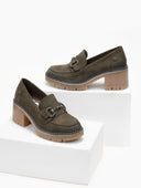 Loafers suede με τακούνι Refresh 171417 - Χακί - thefashionproject.gr - Refresh