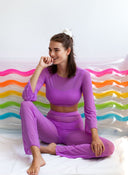 Μαγιό four pieces με σετ διαφάνεια - Μωβ ανοιχτό - thefashionproject.gr - The Fashion Project