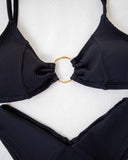 Μαγιό ριπ μπικίνι με V slip και κρίκο