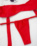 Μαγιό σετ μπικίνι strapless - Κόκκινο - thefashionproject.gr - The Fashion Project